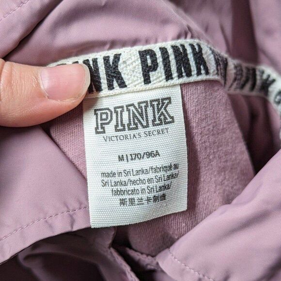 PINK Size Medium Mauve Pink Y2K Retro Windbreaker Rain Coat Snap Button Closure - Picture 7 of 8